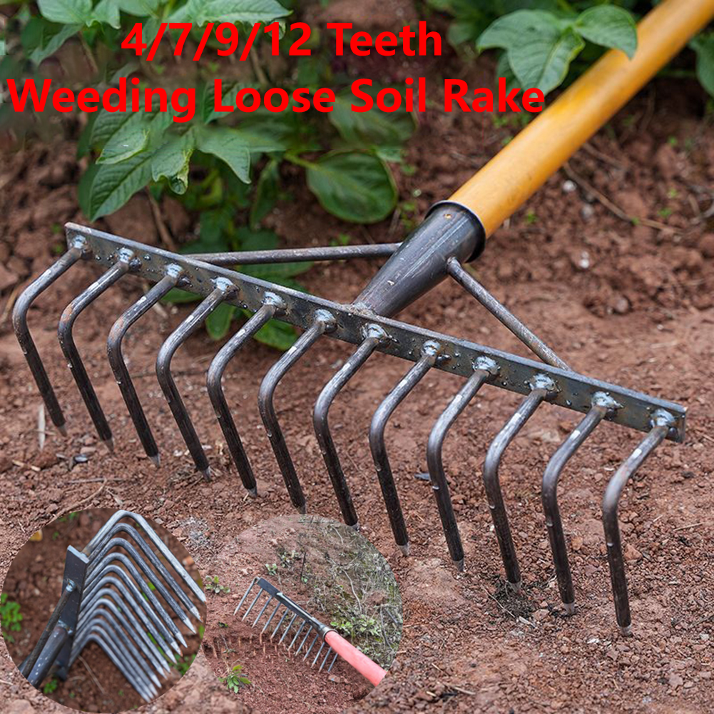Farming Agriculture Tools - 4/7/9/12 Teeth Weeding Hoe Rake Farm