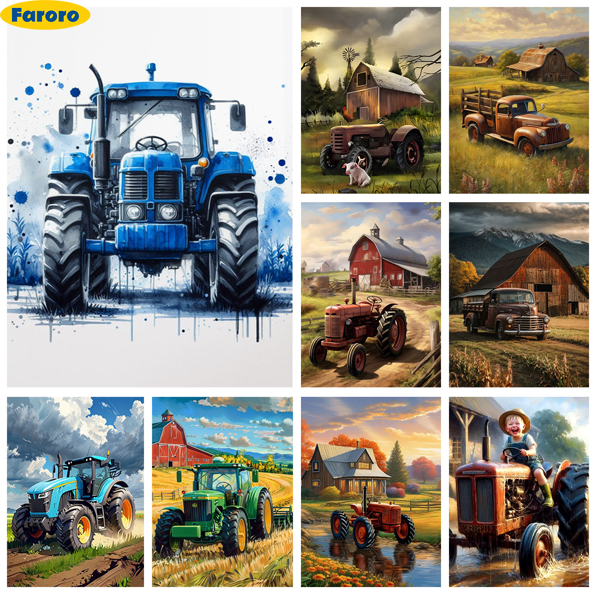 Tractor Diamond Painting Kit A - Agriculture Farming Kit avis et prix