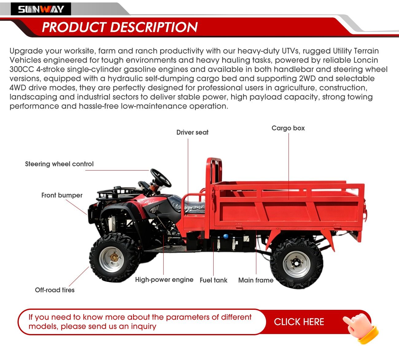 China Factory Four Wheel Drive - Agriculture Farming Work avis et prix